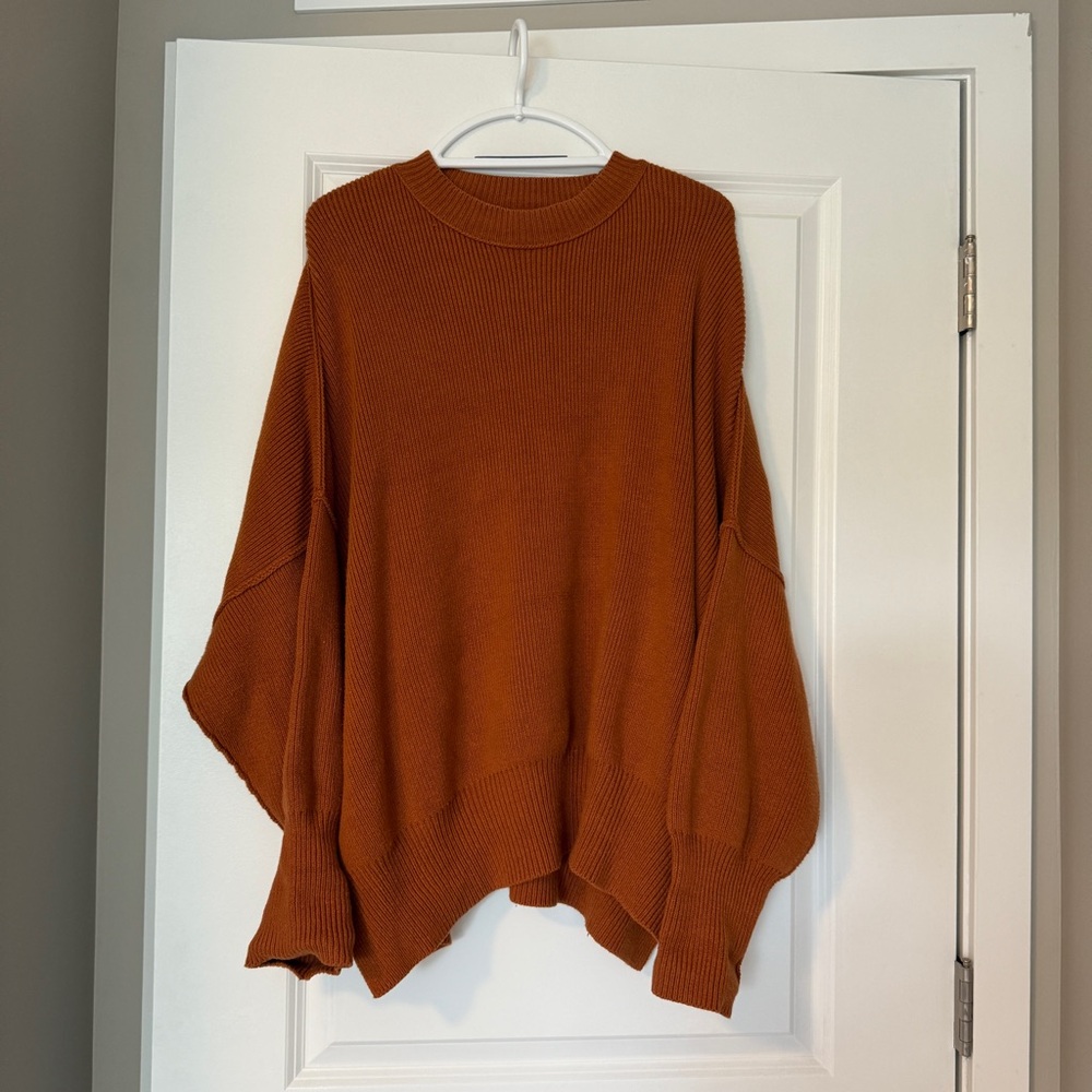 Free People Easy Street Burnt Orange Sweater